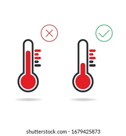 Thermometer der Vektorillustration und Coronavirus Temperaturmessung Quarantäne Novel Wuhan Coronavirus 2019-Ncov Epidemic Ausbruch