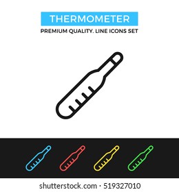 Vector thermometer icon. Premium quality graphic design. Modern signs, outline symbols collection, simple thin line icons set for websites, web design, mobile app, infographics