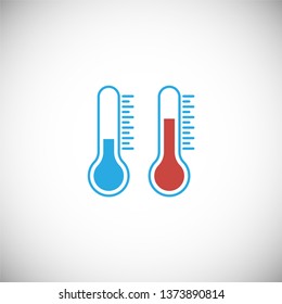 Vector thermometer icon. Temperature measuring, flat style illustration isolated on white background. 