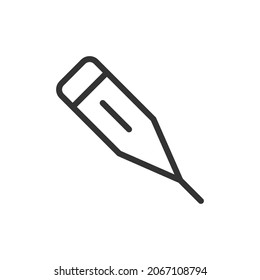 Vektorthermometerzeilensymbol. Symbol in trendigem Umriss-Stil. Vektorgrafik einzeln auf weißem Hintergrund.