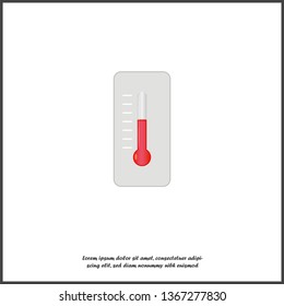 Vector thermometer. Meteorological thermometer red  color on white isolated background. Layers grouped for easy editing illustration. For your design.