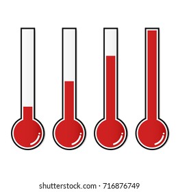 Vector of thermometers at different levels. vector illustration.