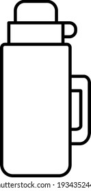 Vector Thermos Flask Outline Icon Design
