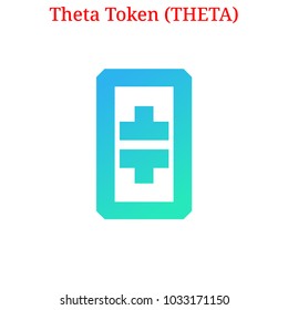 Vector Theta Token (THETA) digital cryptocurrency logo. Theta Token (THETA) icon. Vector illustration isolated on white background.
