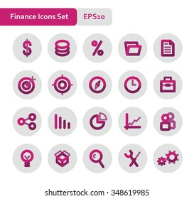 Vector Thick Lines Business And Finance Icons