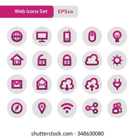 Vector Thick Lines Web Related Icon Set