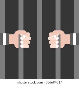 Vector thief and prison, flat design