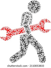 Vector thief steal wrench icon collage. Thief steal wrench collage is made from repeating recursive thief steal wrench items. Recursive composition from thief steal wrench icon.