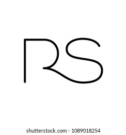 Vector thin editable stroke line R and S letters combination logo icon