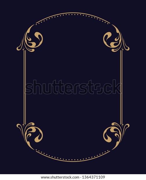 Vector thin gold beautiful decorative
vintage frame for your design. Making menus, certificates, salons
and boutiques. Gold frame on a dark background. Space for your
text. Vector
illustration.