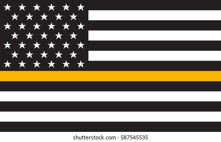 Vector Thin Gold Line Distress Flag 