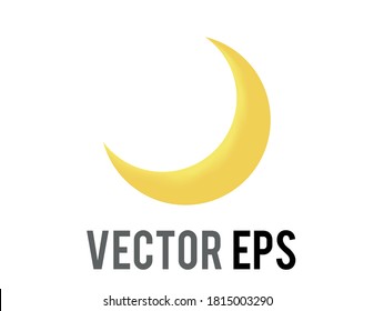 The Vector Thin Gradient Golden Yellow Crescent Moon Emoji Icon