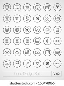 Vector thin icons design set. Moder simple line icons. Ultra thin icons on white background. Volume 2