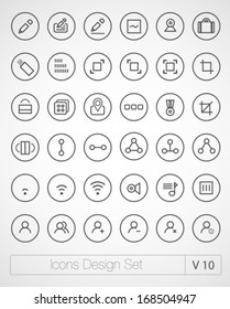 Vector thin icons design set. Moder simple line icons. Ultra thin icons on white background. Volume 10