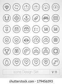 Vector thin icons design set. Modern simple line icons. Ultra thin icons on white background. 