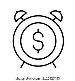 vector thin line alarm icon