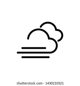 Vector thin line black cloud icon,sign,symbol,pictogram isolated on a white background