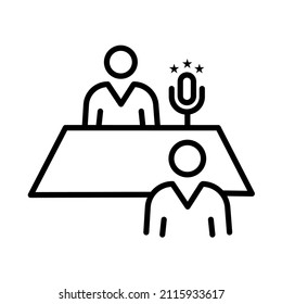 vector thin line business meeting icon