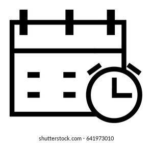 vector thin line calendar alarm icon
