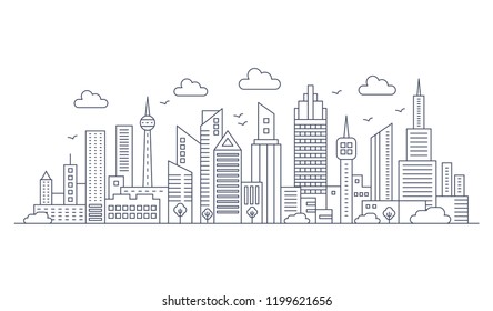 Vetor de Polygonal 3d city in dark blue background. Outline city