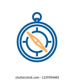 Vector thin line compass icon. Traveling and localization object vector illustration	
