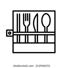 vector thin line cutlery icon