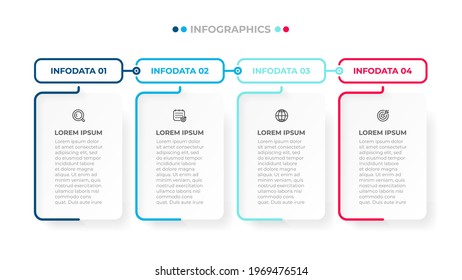 Vector thin line design elements with icons. Business infographic with 4 options or steps.