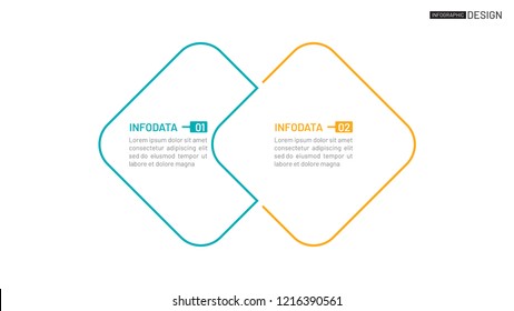 Vector thin line element for infographic. Business concept with 2 options, editable, steps or process. Template for workflow diagram, report, graph, chart, presentation, web design.