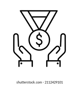 vector thin line financial rewards icon