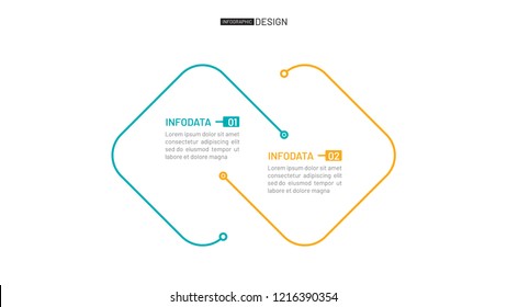 Vector thin line flat connection for infographic. Business concept with 2 option. Can be used for workflow diagram, report, plan, presentation, graph.