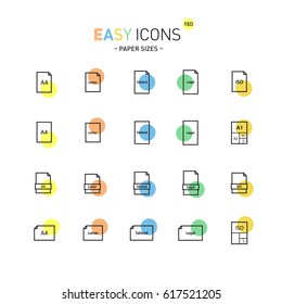 Vector thin line flat design icons set for office and document themes