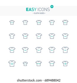 Vector thin line flat design icons set for cloth sizes theme