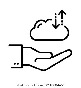 icono de plataforma de financiación de línea delgada vectorial