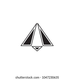 Vector thin line icon, airplane silhouette. Logo template illustration for airline company, airport or travel agency. Black on white isolated symbol. Simple mono linear modern design.