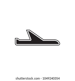 Vector thin line icon, airplane silhouette. Logo template illustration for airline company, airport or travel agency. Black on white isolated symbol. Simple mono linear modern design.