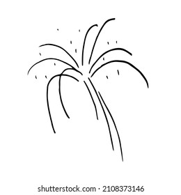 Vector thin line icon, fireworks. Metaphor of happiness, excitement and joy. Logo template illustration. Black on white isolated symbol. Simple mono linear modern design.