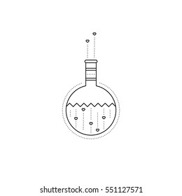 Vector thin line icon, romantic heart balloons. Valentine's Day, feelings of romance and love. Black on white pictogram, isolated symbol. Simple mono linear modern design.