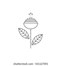 Vector thin line icon, romantic heart balloons. Valentine's Day, feelings of romance and love. Black on white pictogram, isolated symbol. Simple mono linear modern design.