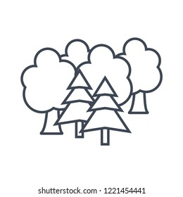 vector thin line icon tree
