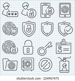 Vector thin line icons set for web design and user interface in applications made in flat graphic style. Nice detail and easily identifiable. Ideal for clean design.