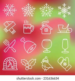 Vector thin line icons set for web design and user interface in applications made in flat graphic style. Nice detail and easily identifiable. Ideal for clean design.
