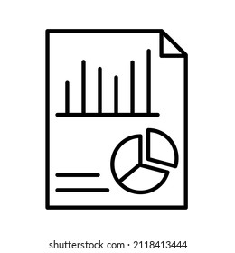vector thin line marketing report icon