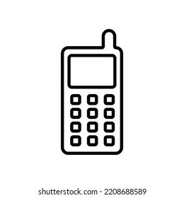 icono del teléfono móvil de línea delgada vector