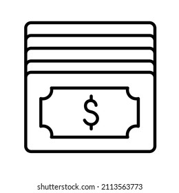 Vector thin line money cash icon