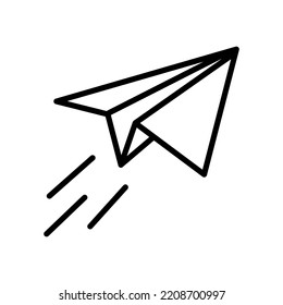 Vector thin line paper airplane icon