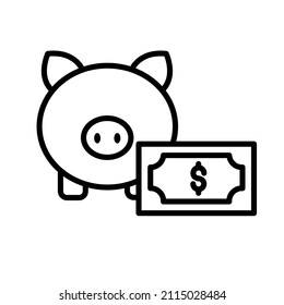 icono de ahorro de línea delgada vectorial
