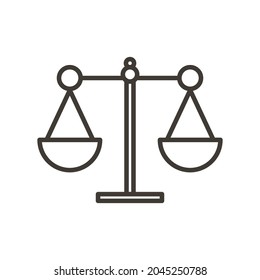 Vector thin line scale for concepts of balance, measuring, law decisions, precision, comparison and equilibrium