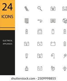 Vector thin line, simple outline icons. Editable stroke.