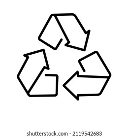 vector thin line triangle recycling icon