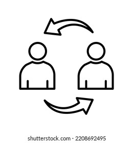 Vector Thin Line Two People Communication Icon